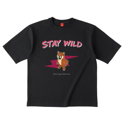 Gekishiba Stay Wild Inazuma Print T-SHIRT
