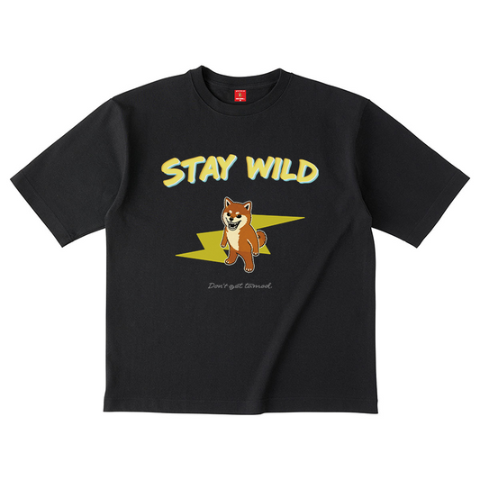 Gekishiba Stay Wild Inazuma Print T-SHIRT