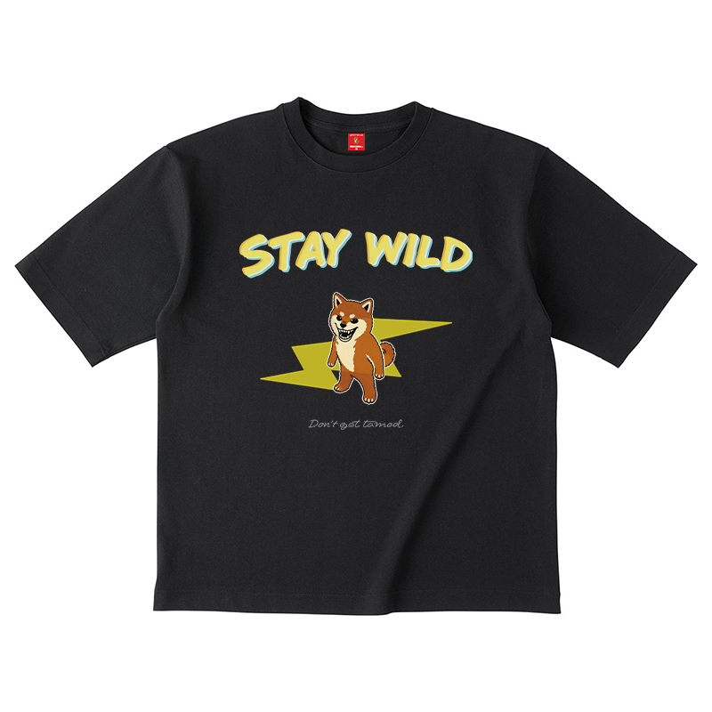 Gekishiba Stay Wild Inazuma Print T-SHIRT
