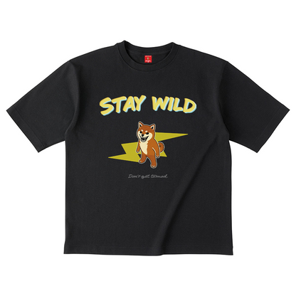 Gekishiba Stay Wild Inazuma Print T-SHIRT