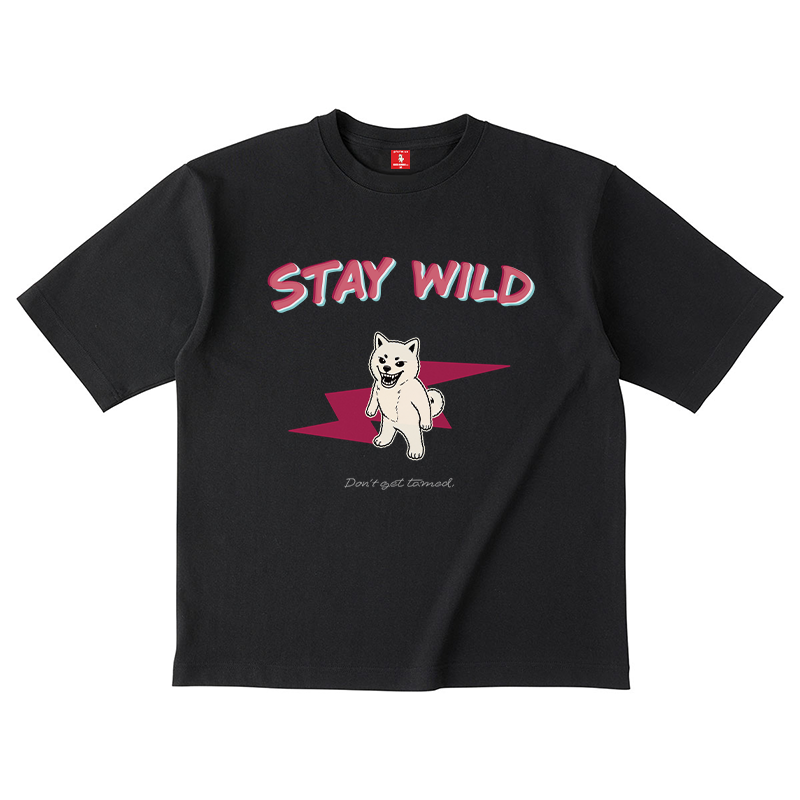 Gekishiba Stay Wild Inazuma Print T-SHIRT