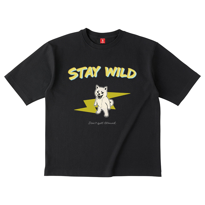 Gekishiba Stay Wild Inazuma Print T-SHIRT