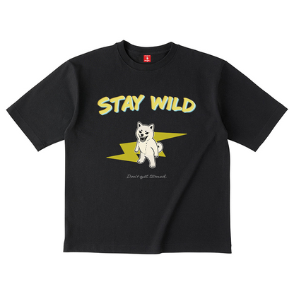 Gekishiba Stay Wild Inazuma Print T-SHIRT