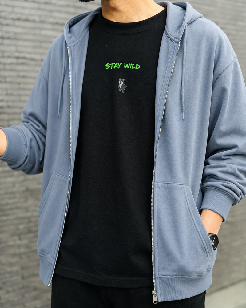Gekishiba Stay Wild NEON Embroidery T-SHIRT