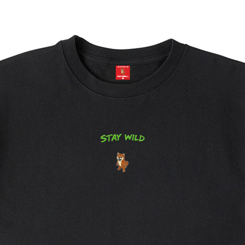 Gekishiba Stay Wild NEON Embroidery T-SHIRT