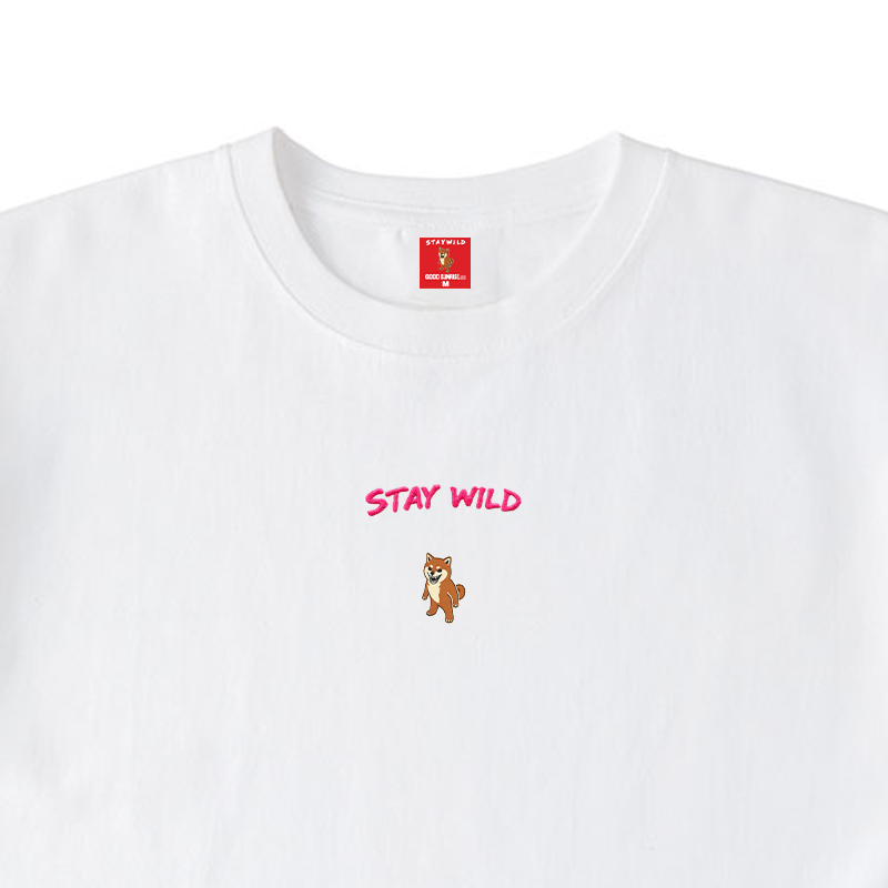 Gekishiba Stay Wild NEON Embroidery T-SHIRT