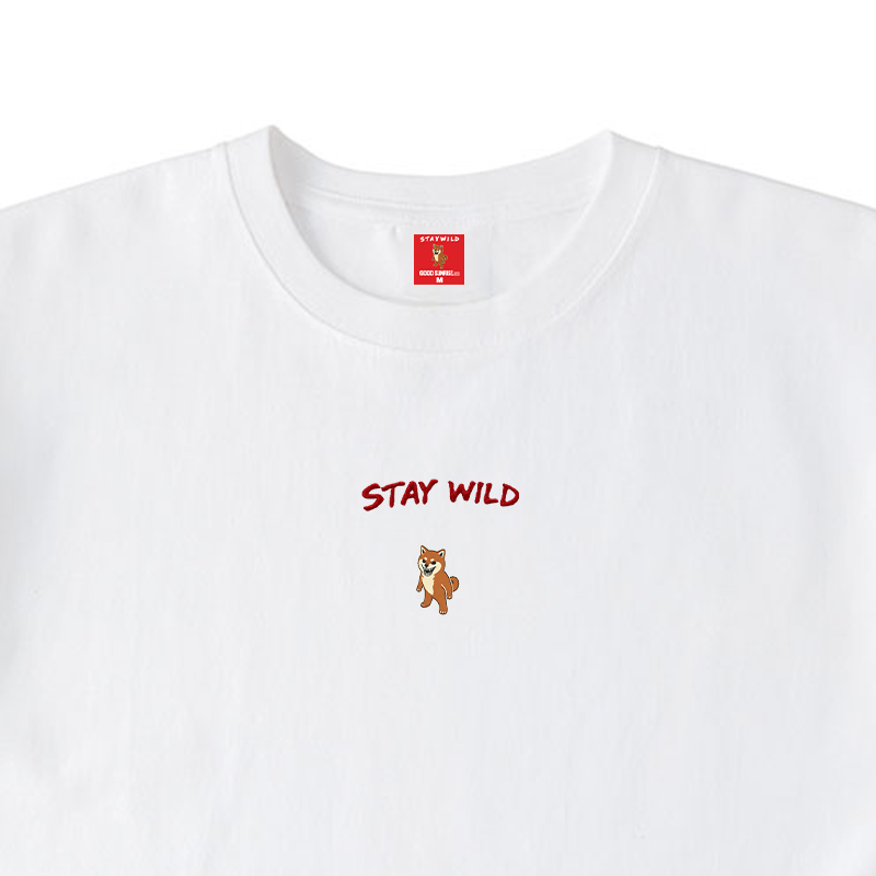 Gekishiba Stay Wild NEON Embroidery T-SHIRT