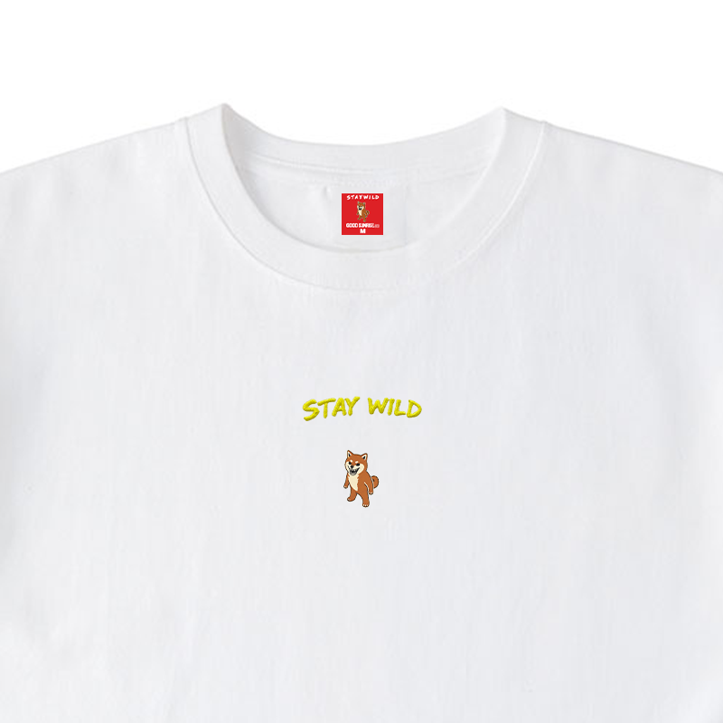 Gekishiba Stay Wild NEON Embroidery T-SHIRT