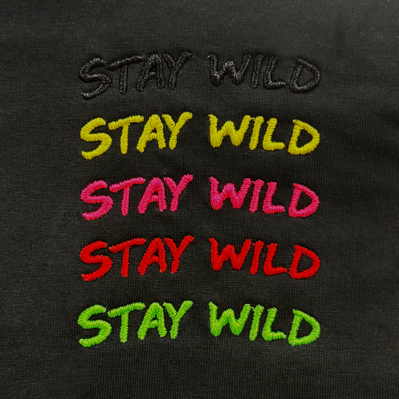 Gekishiba Stay Wild NEON Embroidery T-SHIRT