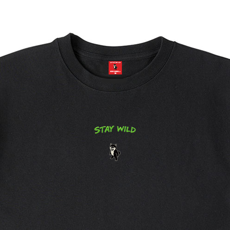 Gekishiba Stay Wild NEON Embroidery T-SHIRT