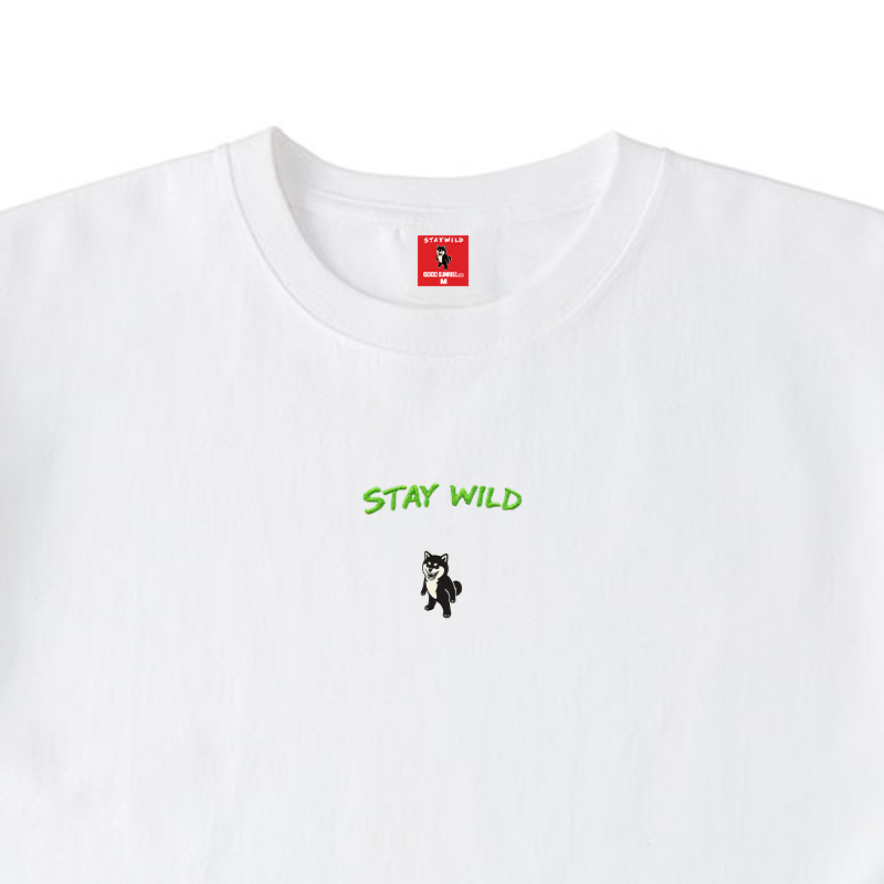 Gekishiba Stay Wild NEON Embroidery T-SHIRT