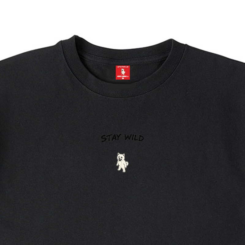 Gekishiba Stay Wild NEON Embroidery T-SHIRT