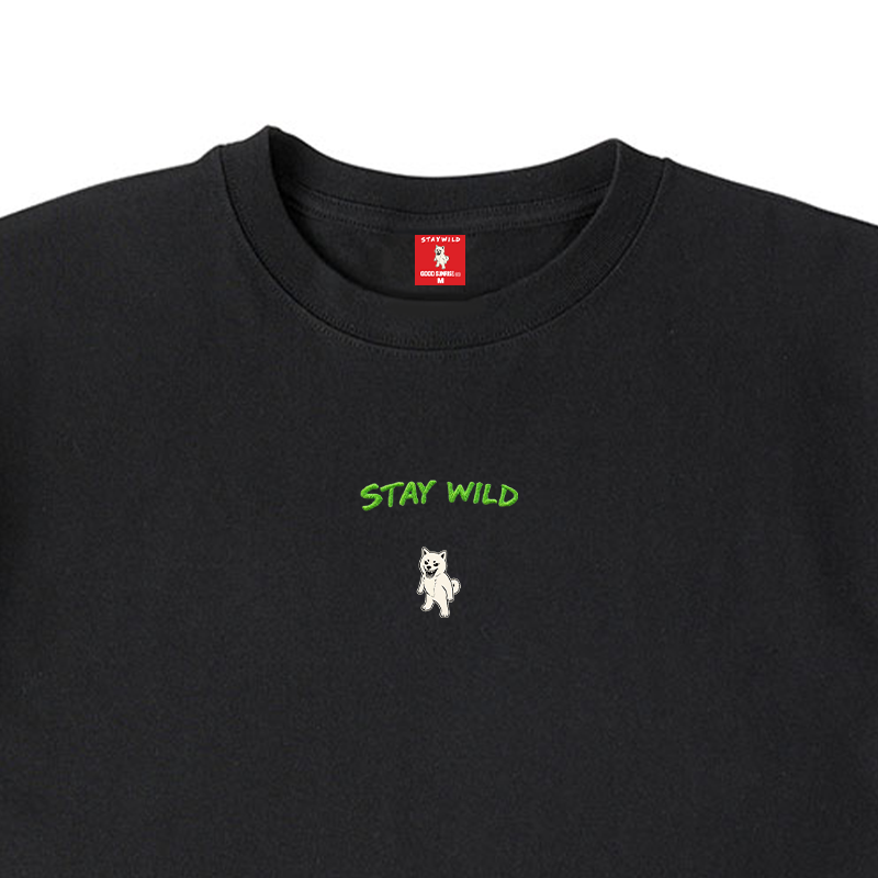 Gekishiba Stay Wild NEON Embroidery T-SHIRT