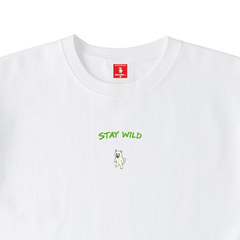 Gekishiba Stay Wild NEON Embroidery T-SHIRT