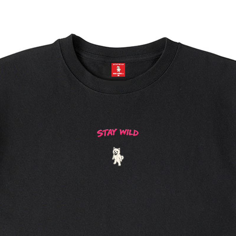 Gekishiba Stay Wild NEON Embroidery T-SHIRT