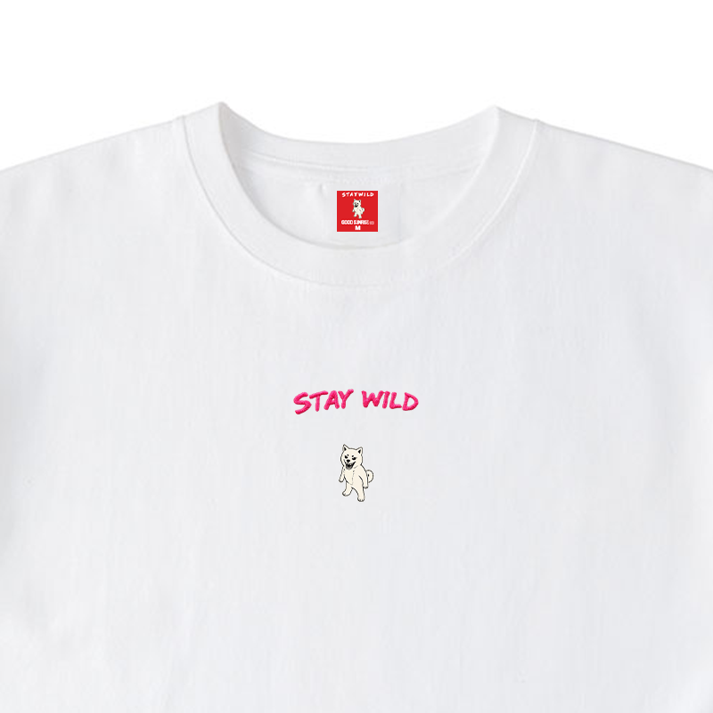 Gekishiba Stay Wild NEON Embroidery T-SHIRT
