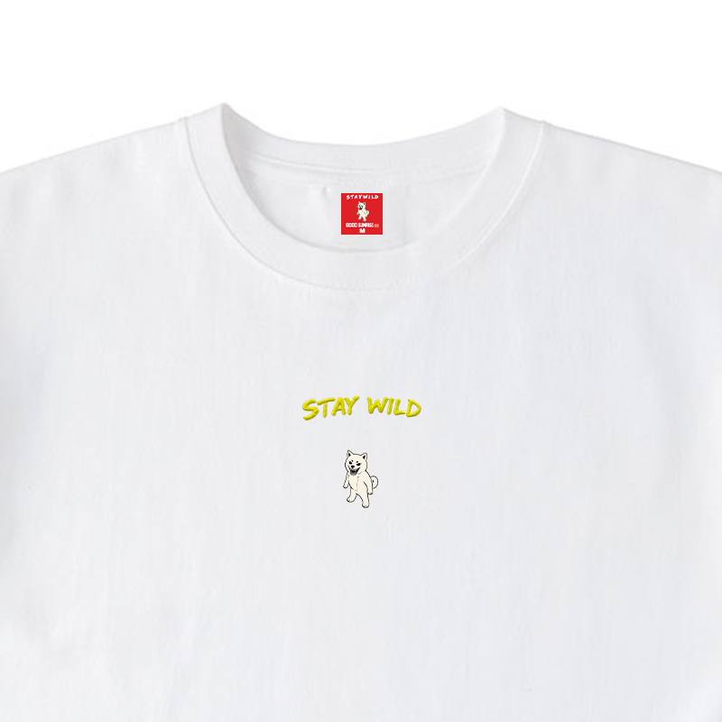 Gekishiba Stay Wild NEON Embroidery T-SHIRT
