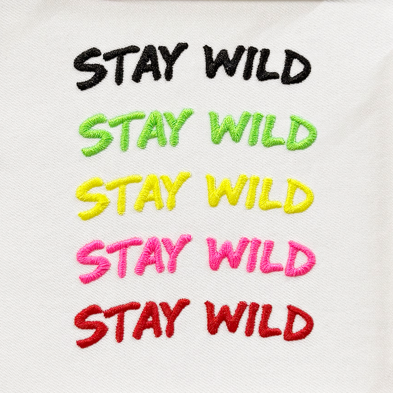 Gekishiba Stay Wild NEON Embroidery T-SHIRT